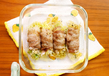 豚肉とキャベツのレンジ蒸し