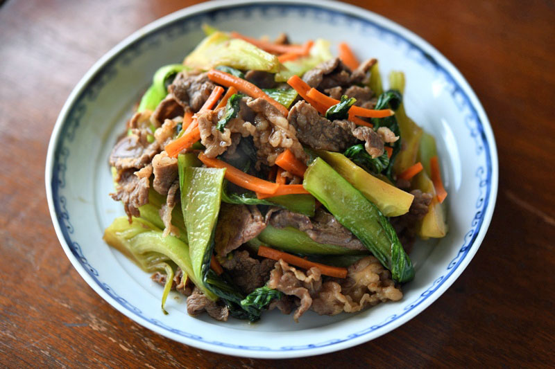 チンゲン菜としめじの中華あえ