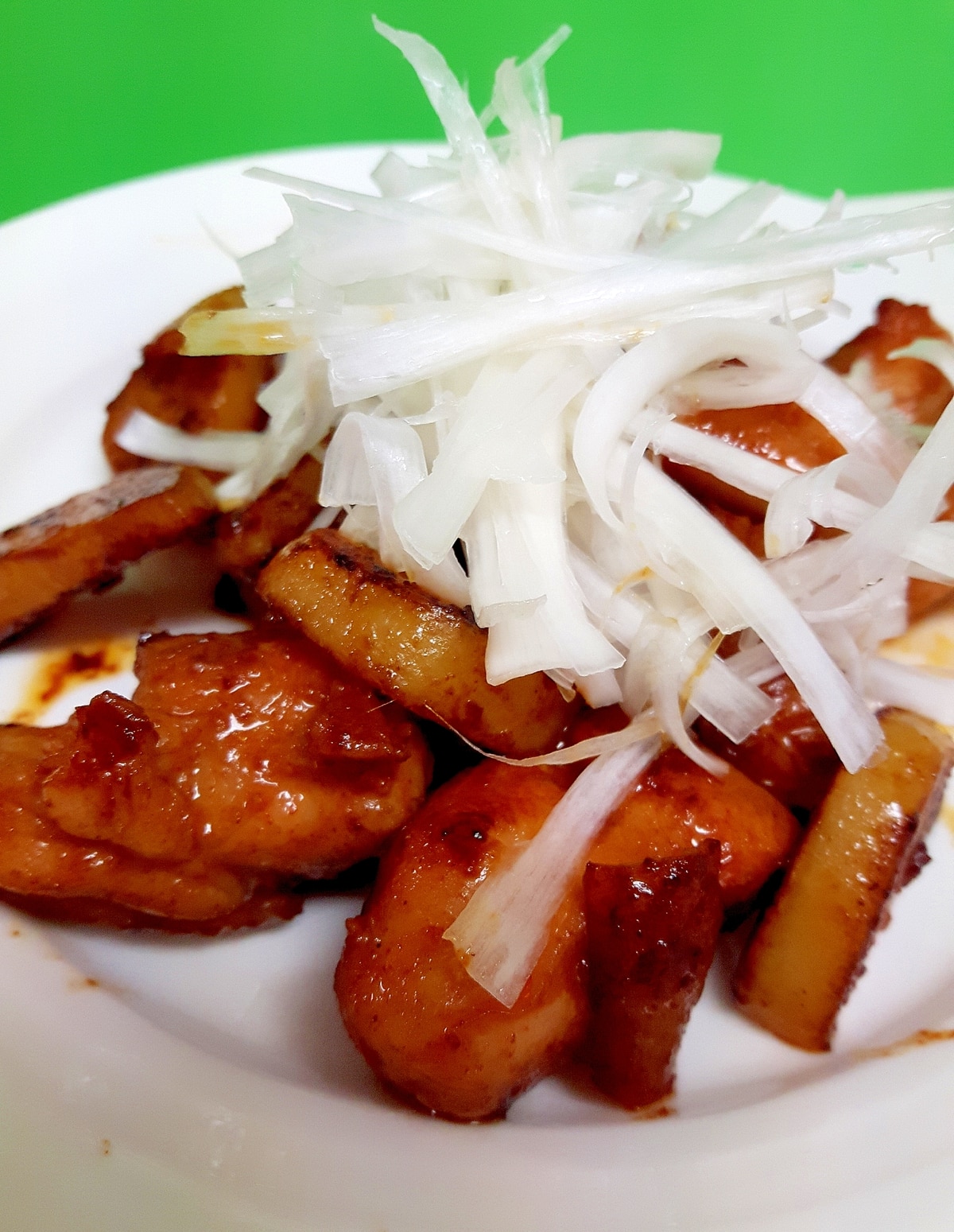 長ねぎと鶏むね肉のコチュジャン炒め