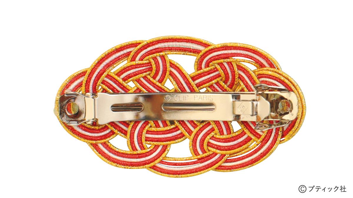 水引 小物の作り方2 アクセサリー編 淡路結び縦連続のバレッタ政華流水引アート