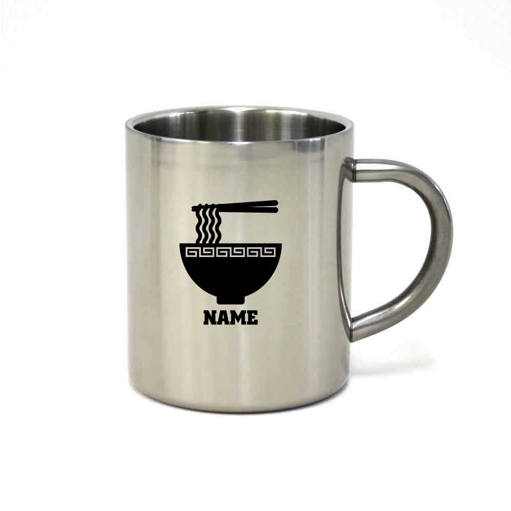 紫色のカップラーメンのシルエット：イラスト無料