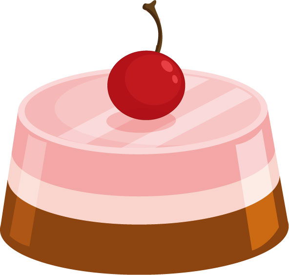 さくらんぼが乗ったプリンのイラスト素材FYI08218512ストックフォトの Qlean Market キュリンマーケット