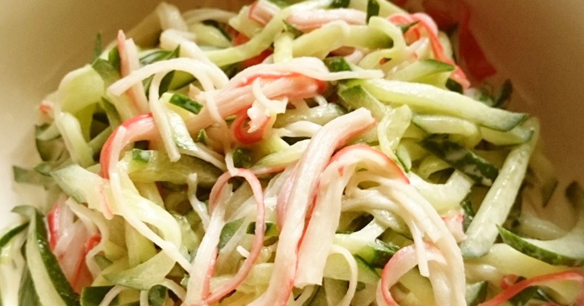 豆苗とカニカマのごまマヨ和え