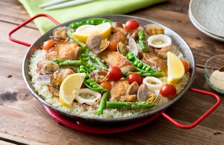 豚肉ときのこのパエリアFissler