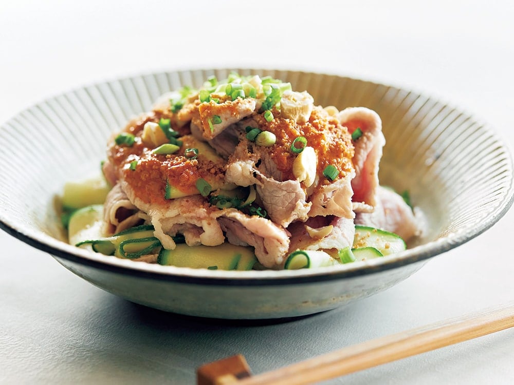 ビールのアテに♩簡単！豚しゃぶサラダの長皿盛り