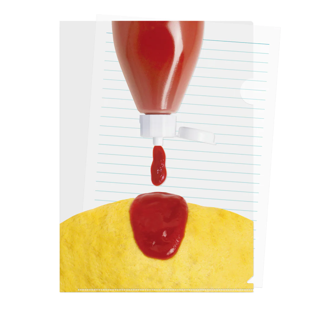 オムライスにケチャップかけちゃうよ!ise-shopのクリアファイル通販 ∞ SUZURI スズリ