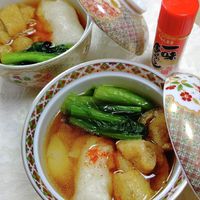 雑煮アレンジ めんつゆで簡単お雑煮！揚げ餅のみぞれ雑煮