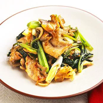 豚肉とチンゲン菜のザーサイ炒め