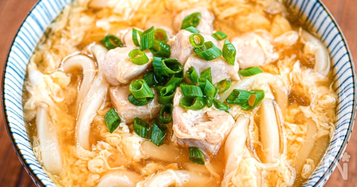 シンプルだけど美味しい♡鶏むね肉と長ネギのうどん