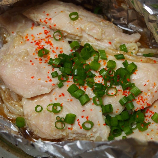 鶏肉の辛味噌だれ オーブンホイル焼きかごよんフライデ