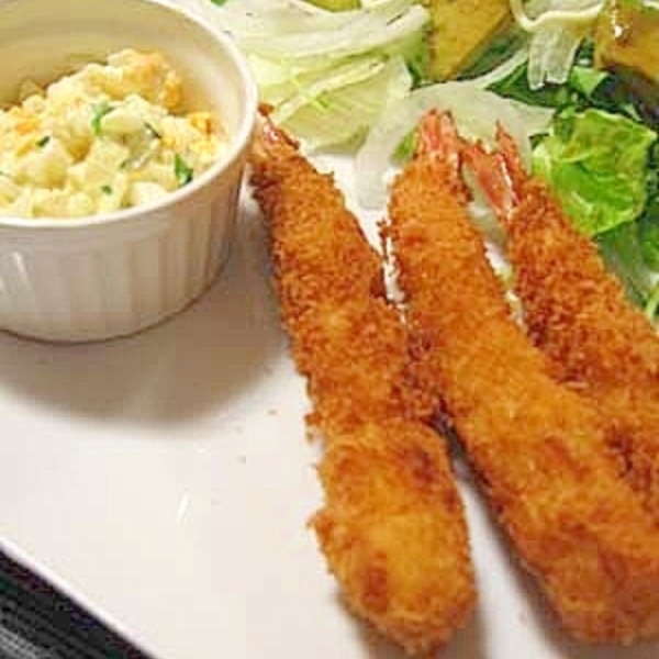 簡単！手作りタルタルソースで♪エビフライ