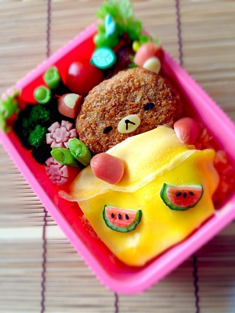 具材いろいろ！オムライスリラックマのキャラ弁親子の時間研究所