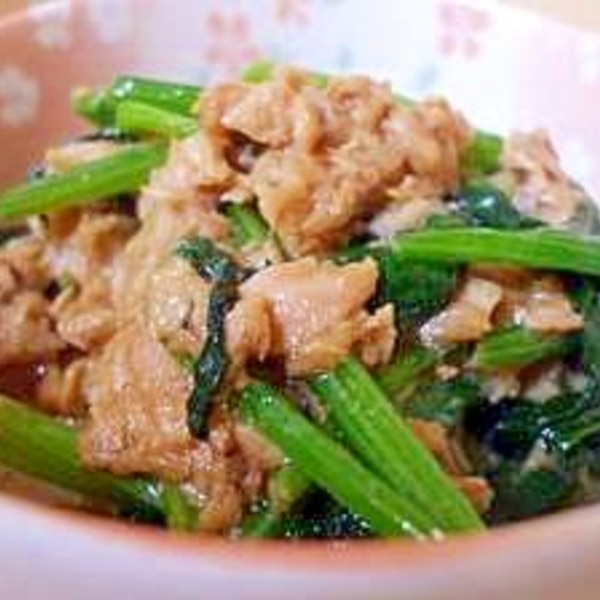 ほうれん草とツナの甘辛炒め