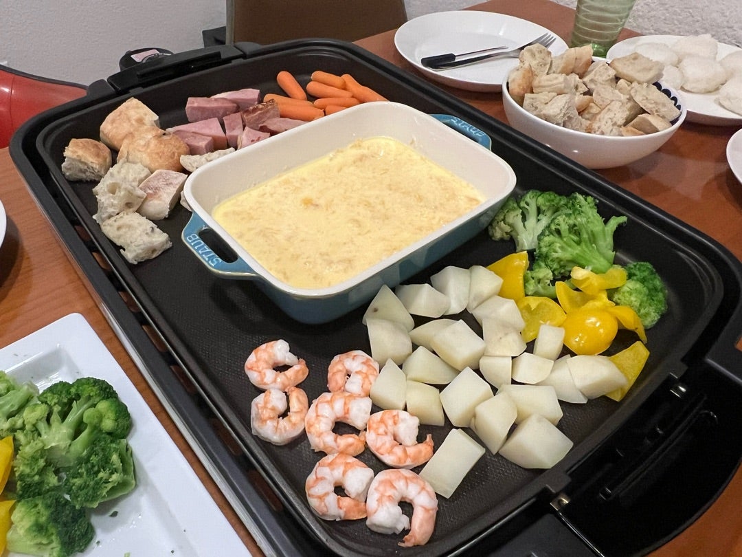 レシピ ホットプレートで簡単チーズフォンデュ - しにゃごはん blog